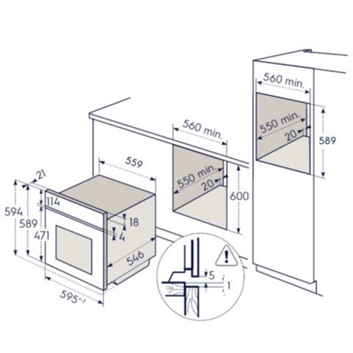 תנור בנוי 71 ליטר דגם Electrolux EOH6423X נירוסטה