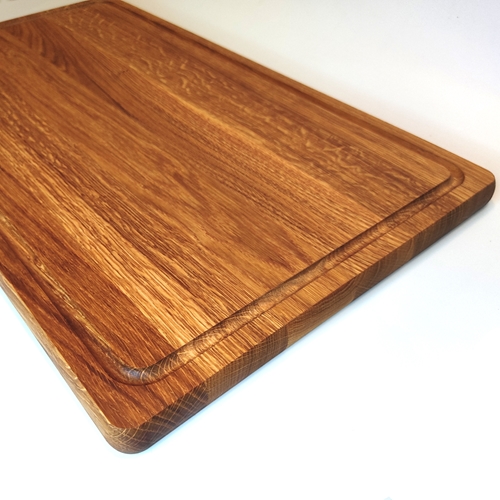 קרש חיתוך גדול עם תעלת ניקוז 50x30 ס''מ מעץ אלון