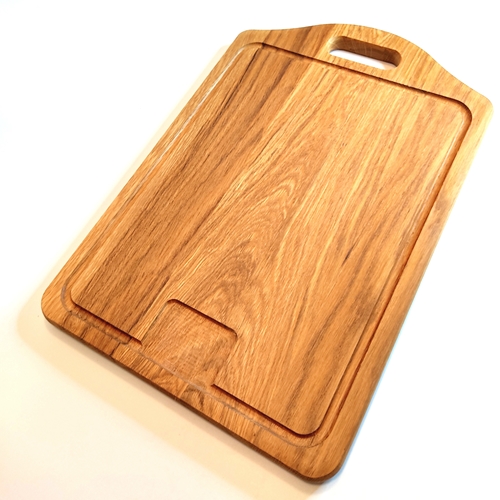 קרש חיתוך גדול 45x30 ס''מ מעץ אלון עם ידית