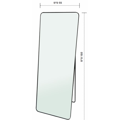מראת גוף עומדת 160X55 ס"מ מסגרת מתכת Tudo Design