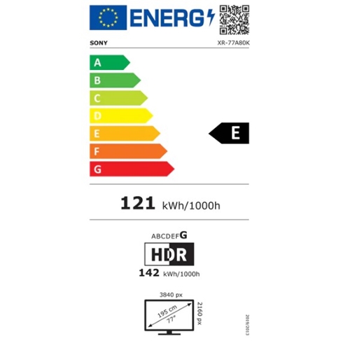 טלוויזיה סוני "77 Sony OLED 4K XR-77A80K