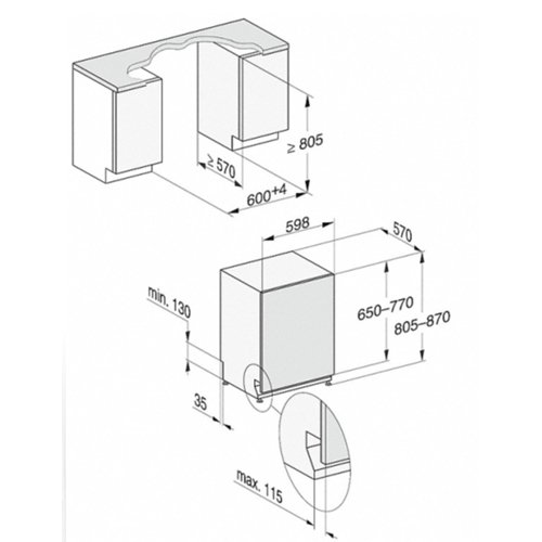 מדיח כלים אינטגרלי מלא מילה Miele G-5260SCVI