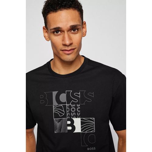 טי שירט HUGO BOSS לגברים דגם COTTON-JERSEY LOGO