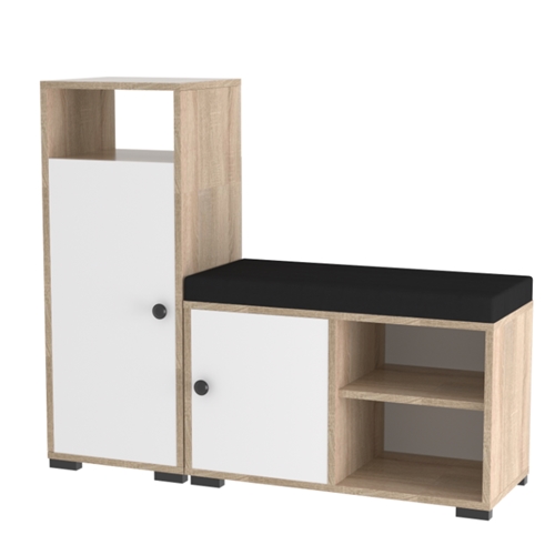 ארון נעליים דגם דנה משולב ספסל מרופד תואם דאבל