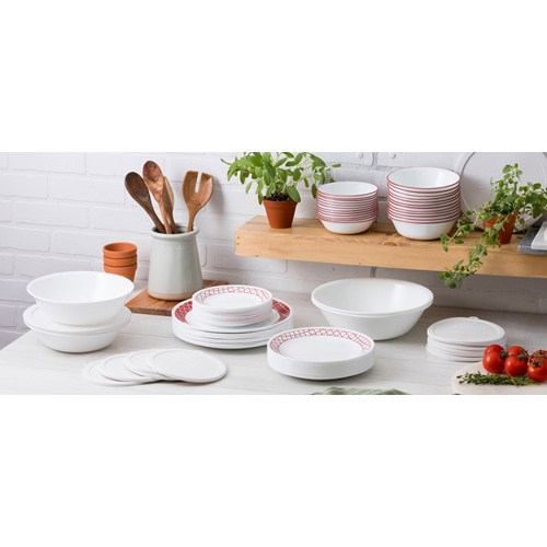 סט 25 חלקים ל 8 סועדים Crimson Trelis קורל