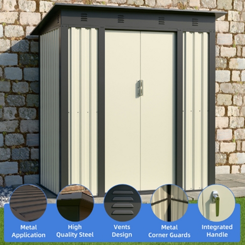 מחסן מתכת דגם SASS2 מידה Garden Top 1.20X1.80