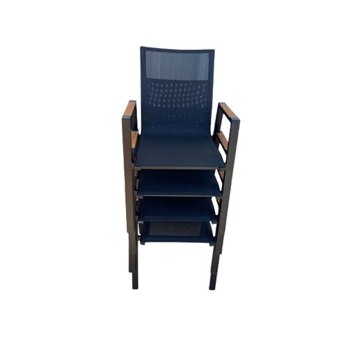 סט 8 כיסאות אלומיניום וידיות בגימור עץ PLAYA