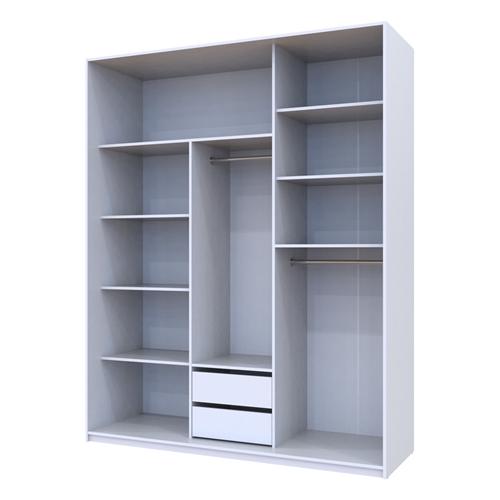 ארון הזזה 180 ס"מ 3 דלתות+מראה ומגירות HOME DECOR