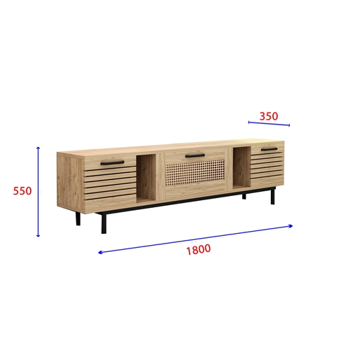 מזנון טלוויזיה מעוצב ברוחב 180 ס"מ  דגם ליהי LIHI