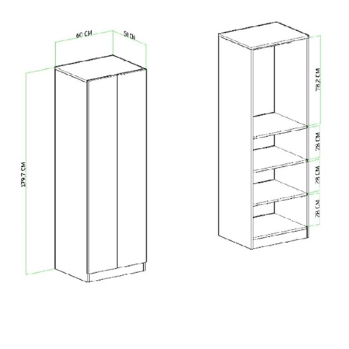 ארון משולב תליה ומדפים דגם אגם