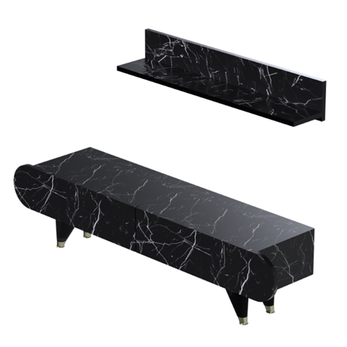 מזנון טלוויזיה כולל מדף עליון דגם דניאלה DOUBLE