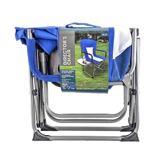 כיסא במאי מתקפל כולל מגש צד עם תא אחסון לשתייה