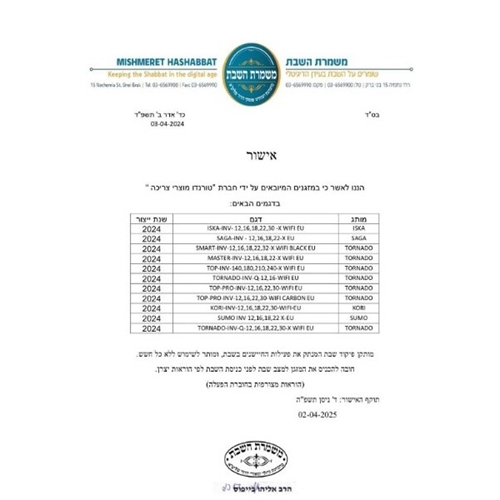 מזגן עילי SAGA INV 18X WIFI EU סאגה