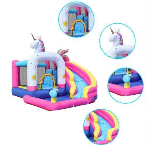 מתקן קפיצה מתנפח עם מגלשה חד קרן דגם ED1150