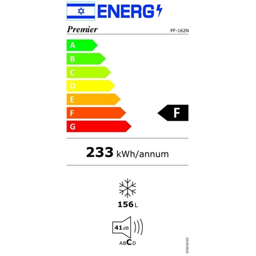 מקפיא עומד 156 ליטר 6 מגירות דגם PREMIER PF-162N
