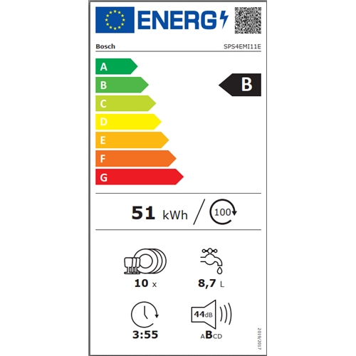מדיח כלים צר 45 ס"מ BOSCH SPS4EMI11E צבע נירוסטה
