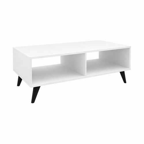 שולחן סלון עם 2 חללי אחסון תמרה לבן Tudo Design