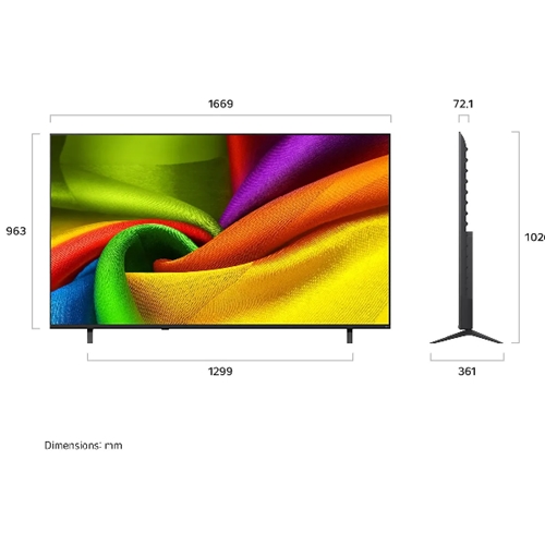טלוויזיה חכמה "75 LG 75NU850B6LA 4K Nano UHD AI