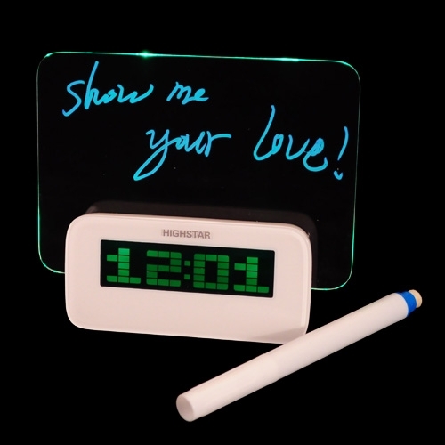 שעון מעורר עם תצוגת לוח LED להודעות או לציור