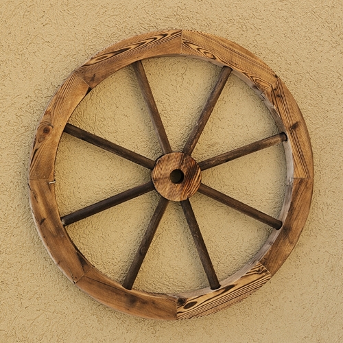 זוג גלגלי נוי מעץ קוטר 60 ס"מ לעיצוב הגינה