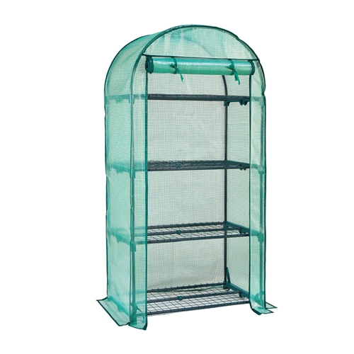 חממה ביתית עומדת בגובה 160 ס"מ כוללת מדפים וכיסוי