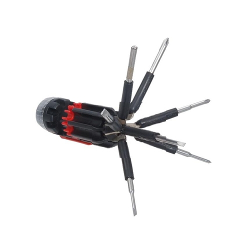 פנס לד בעל סט מובנה של מברגים מגוון סוגים וגדלים