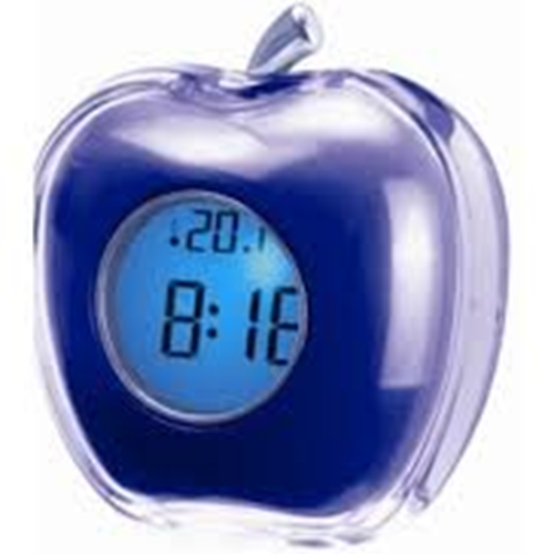 שעון מעורר בעיצוב תפוח מקריא את השעה ומודד טמפ'