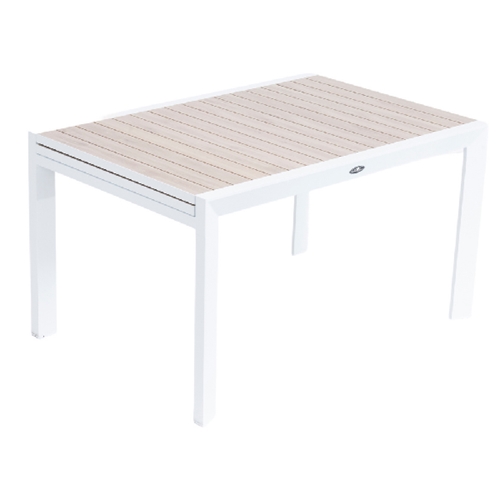 שולחן מרינו נפתח ל 2.70 לבן משטח פסים דמוי עץ