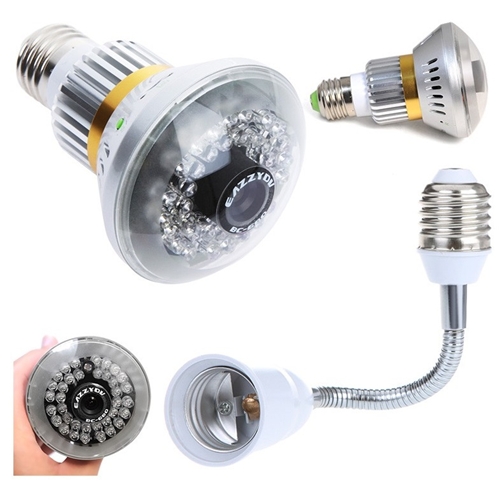 מצלמת IP אלחוטית נסתרת במנורת לד עם מיקרופון