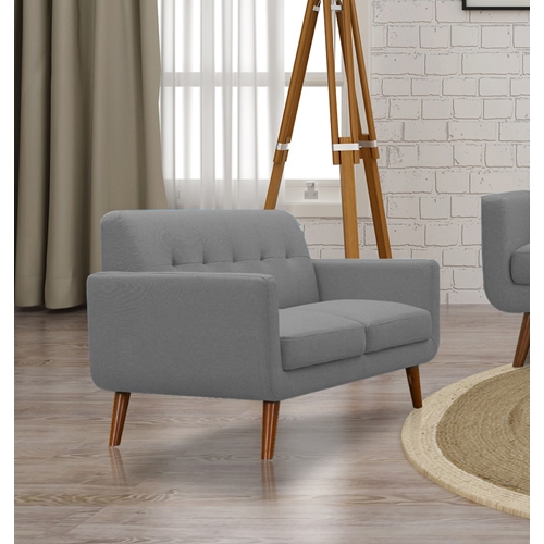 מערכת ישיבה 3+2 מבד בעיצוב רטרו עם קווים מעוגלים