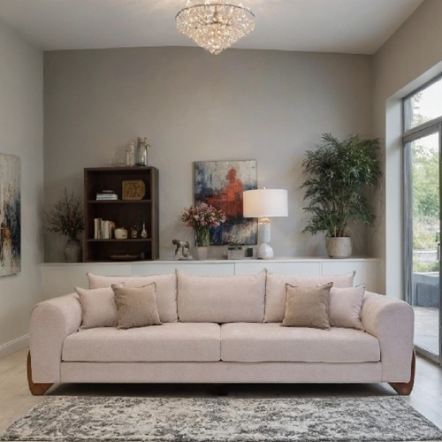 ספת סלון מעץ מלא בד עבה ונעים דגם ריף LEONARDO