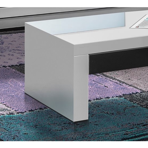 מערכת מזנון ושולחן לסלון בצבע לבן בגימור אפוקסי
