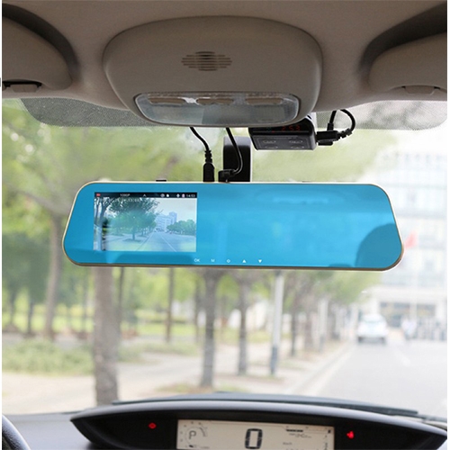 מצלמת רכב FULL HD משולבת במראת רכב פנורמית עם צג