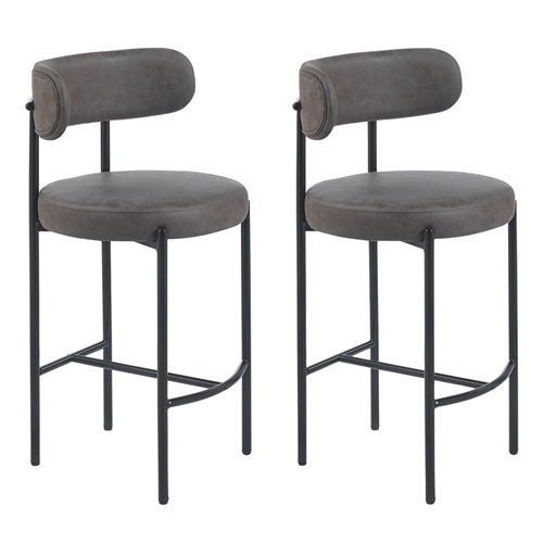 זוג כיסאות בר עם רגלי מתכת דגם טומי בר LEONARDO