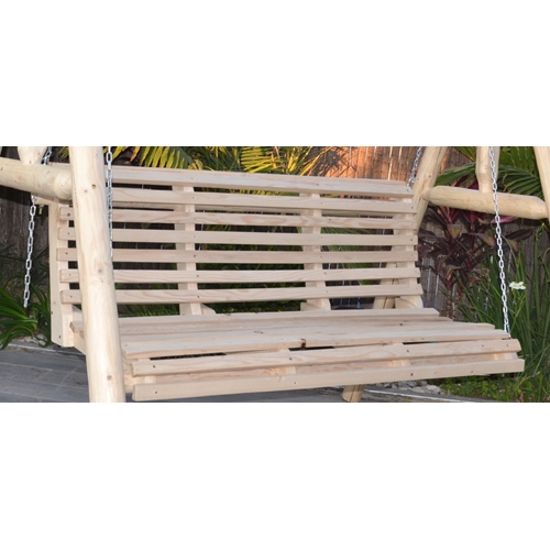 ספסל נדנדה עץ כפרי לגינה 3 מושבים דגם אור