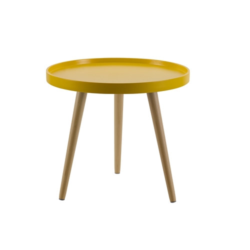 שולחן קפה עגול מעוצב מעץ