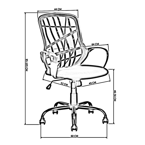 כיסא היי-טק מעוצב דגם יאנג קטיפה כחולה מבית Homax