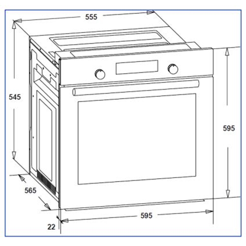 תנור דיגיטלי בנוי לבן בנפח 78 ליטר דגם OV-V-785
