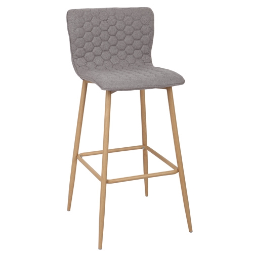 כיסא בר מעוצב עם רגלי מתכת דמוי עץ מבית TAKE IT