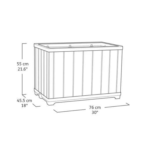 עציץ דקו מלבני גבוה דמוי עץ בגווני חום מבית KETER