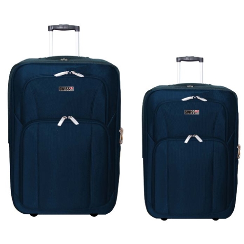 זוג מזוודות בד 24" + 28" חזקות ואיכותיות SwissClub