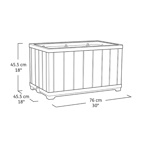 עציץ דקו מלבני דמוי עץ בגווני חום KETER