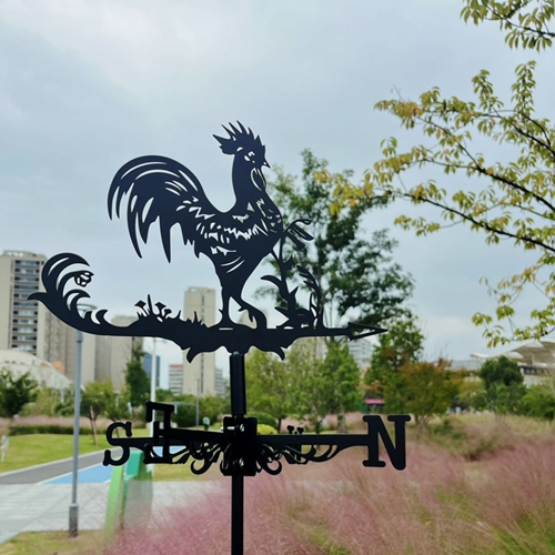 שבשבת רוחות מברזל עם דמות תרנגול לעיצוב הגינה 1102