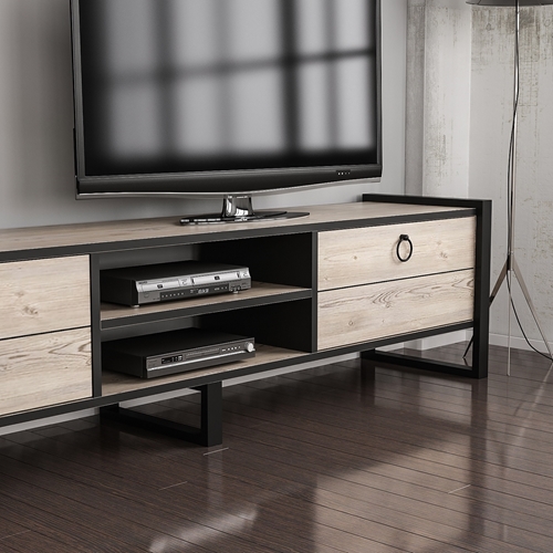 מזנון מעוצב 184 ס"מ עם מעמד מדפים Tudo Design Sena