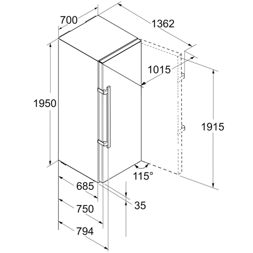 מקפיא 8 מגירות 360 ליטר נטו No-Frost דגם GN5215