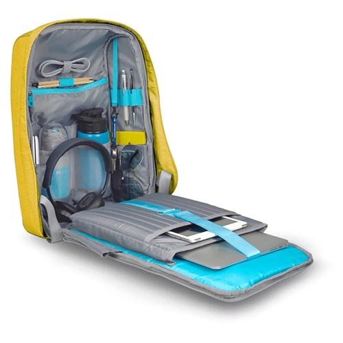 תיק גב למחשב נייד נגד גניבות Metro Bag - צהוב חרדל