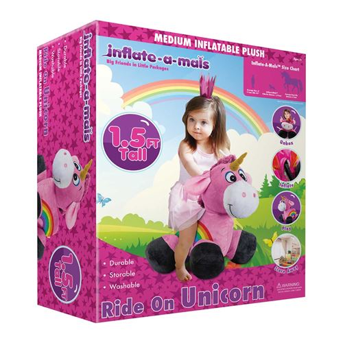 בובת רכיבה מתנפחת בצורת חד קרן