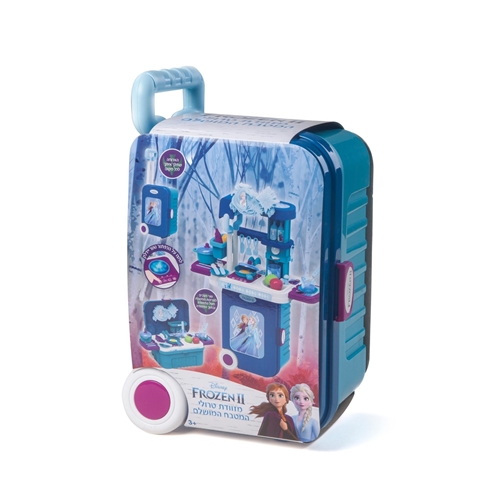 מזוודת טרולי נפתחת למטבח מודרני מועוצב מהסרט פרוזן