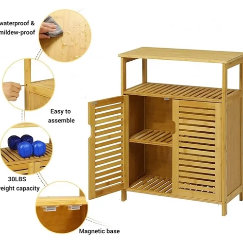 שידת אמבטיה מבמבוק דגם S88 מבית H.KLIEN