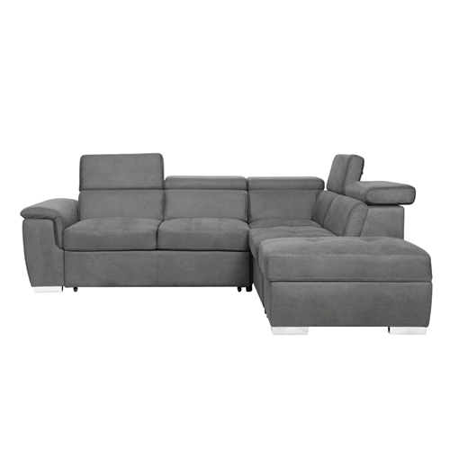 מערכת ישיבה פינתית נפתחת למיטה עם ראשים מתכווננים